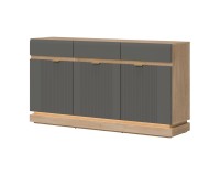 Chest of drawers MILTON 164 cm, 3 doors and 3 drawers, cremona torro oak with grey matt fronts