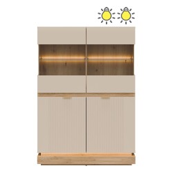 ויטרינה MILTON 95, 4 דלתות, אלון קרמונה טורו עם חזיתות קשמיר מט
