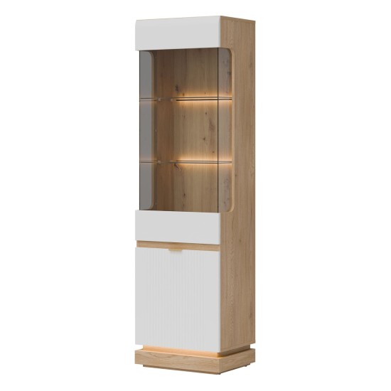 ויטרינה MILTON 54, 2 דלתות, שמאלית או ימנית, אלון קרמונה טורו עם חזיתות לבן מט ויטרינה MILTON 54, 2 דלתות, שמאלית או ימנית, אלון קרמונה טורו עם חזיתות לבן מט