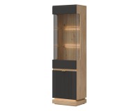 Витрина MILTON 54 см, 2 двери, левая или правая, дуб кремона торро, фасады антрацит матовый