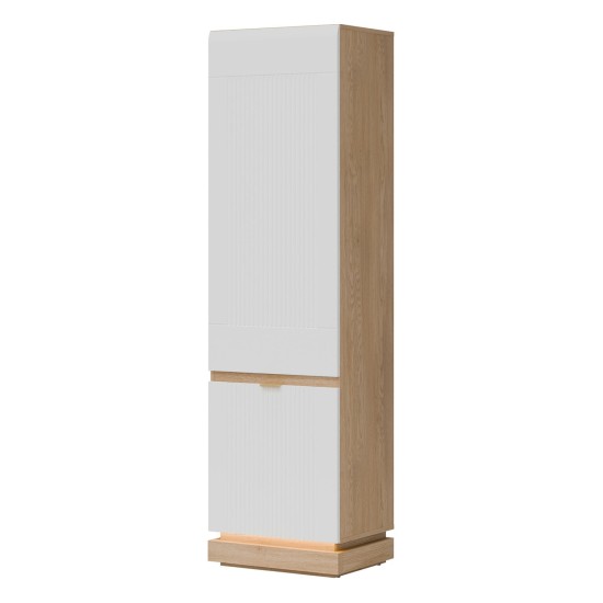 Cabinet MILTON 54 cm, 2 doors, left or right, cremona torro oak with white matt fronts