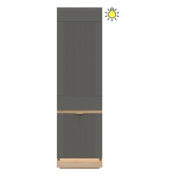 Cabinet MILTON 54 cm, 2 doors, left or right, cremona torro oak with grey matt fronts