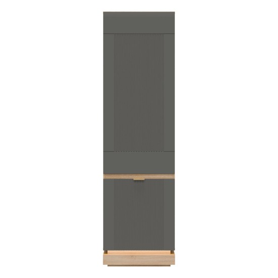 Cabinet MILTON 54 cm, 2 doors, left or right, cremona torro oak with grey matt fronts