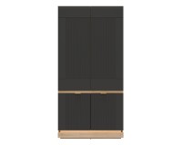 Wardrobe MILTON 95 cm, 4 doors, cremona torro oak with anthracite matt fronts