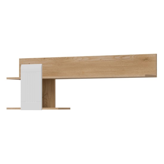 Wall shelf MILTON 138 cm, left or right, cremona torro oak with white matt fronts