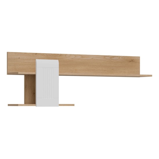Wall shelf MILTON 138 cm, left or right, cremona torro oak with white matt fronts