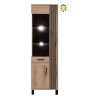Витрина NOEL 58 см, 3 двери, левая, дуб эвок с чёрным