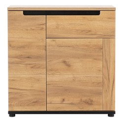 Комод PRISCO 84 см, 2 двери и 1 ящик, дуб крафт золотой и чёрный, фасады дуб крафт золотой Комод PRISCO 84 см, 2 двери и 1 ящик, дуб крафт золотой и чёрный, фасады дуб крафт золотой