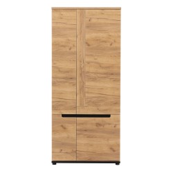 ארון בגדים PRISCO 84, 4 דלתות, אלון קראפט זהב ושחור עם חזיתות אלון קראפט זהב