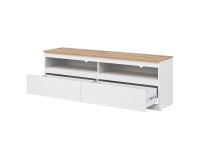 Тумба ТВ REMI 150 см, 2 ящика, белый и дуб эвок