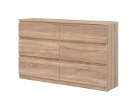 Комод REMI 137 см, 6 ящиков, дуб сонома