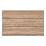 Комод REMI 137 см, 6 ящиков, дуб кастелло