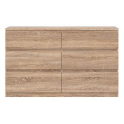 Комод REMI 137 см, 6 ящиков, дуб кастелло
