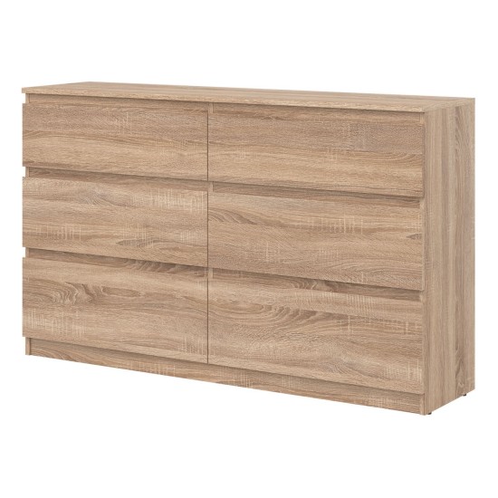 Комод REMI 137 см, 6 ящиков, дуб кастелло