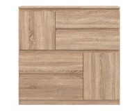 Комод REMI 108 см, 2 двери и 4 ящика, дуб сонома