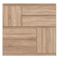 Комод REMI 108 см, 2 двери и 4 ящика, дуб сонома