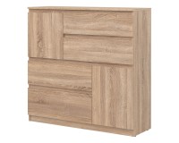Комод REMI 108 см, 2 двери и 4 ящика, дуб сонома