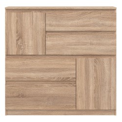 Комод REMI 108 см, 2 двери и 4 ящика, дуб сонома