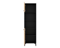 Bookcase S-LINE 54 cm, 2 doors, left or right, black with evoke oak fronts Bookcase S-LINE 54 cm, 2 doors, left or right, black with evoke oak fronts