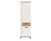 Cabinet SNOBI 56 cm, 2 doors, left or right, golden craft oak with alpine white gloss