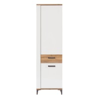 Cabinet SNOBI 56 cm, 2 doors, left or right, golden craft oak with alpine white gloss