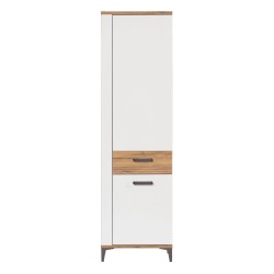 Cabinet SNOBI 56 cm, 2 doors, left or right, golden craft oak with alpine white gloss
