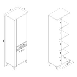 ארונית SNOBI 56, 2 דלתות, שמאלית או ימנית, אלון קראפט זהב עם לבן אלפיני מבריק ארונית SNOBI 56, 2 דלתות, שמאלית או ימנית, אלון קראפט זהב עם לבן אלפיני מבריק
