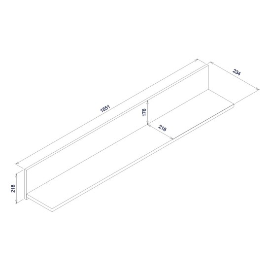 Wall shelf SNOBI 156 cm, golden craft oak