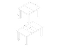 Dining table SNOBI 145 cm, extendable, golden craft oak Dining table SNOBI 145 cm, extendable, golden craft oak