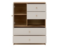 Chest of drawers TIMO 78 cm, artisan oak with cashmere matt fronts Chest of drawers TIMO 78 cm, artisan oak with cashmere matt fronts