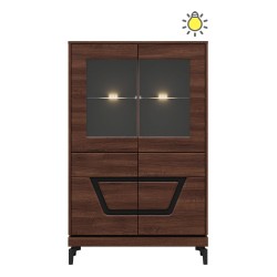 Витрина VERO 92 см, 4 двери, орех опера и чёрный