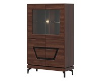 Витрина VERO 92 см, 4 двери, орех опера и чёрный