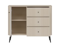 Chest of drawers VIGO 106 cm, 1 door and 3 drawers, cashmere Chest of drawers VIGO 106 cm, 1 door and 3 drawers, cashmere