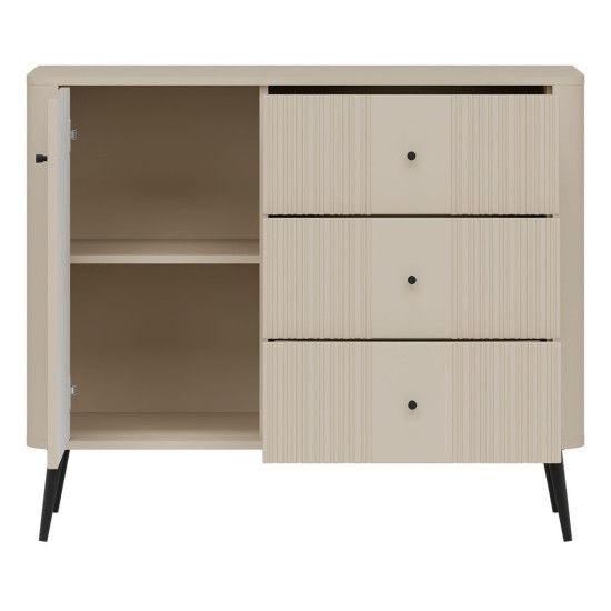 Chest of drawers VIGO 106 cm, 1 door and 3 drawers, cashmere Chest of drawers VIGO 106 cm, 1 door and 3 drawers, cashmere