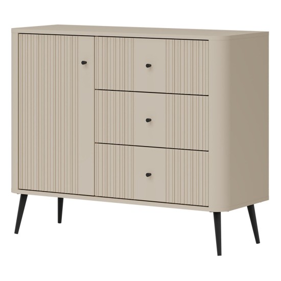 Chest of drawers VIGO 106 cm, 1 door and 3 drawers, cashmere Chest of drawers VIGO 106 cm, 1 door and 3 drawers, cashmere