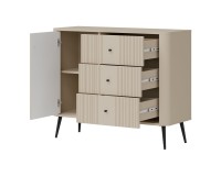 Chest of drawers VIGO 106 cm, 1 door and 3 drawers, cashmere Chest of drawers VIGO 106 cm, 1 door and 3 drawers, cashmere