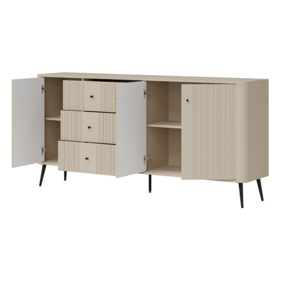 Chest of drawers VIGO 183 cm, 3 doors and 3 drawers, cashmere