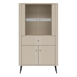 Display cabinet VIGO 90 cm, 4 doors and 1 drawer, cashmere Display cabinet VIGO 90 cm, 4 doors and 1 drawer, cashmere
