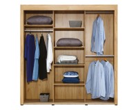 Wardrobe YORK 234 cm, 3 doors, with mirror, grandson oak with graphite Wardrobe YORK 234 cm, 3 doors, with mirror, grandson oak with graphite