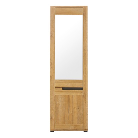 Cabinet YORK 58 cm, 2 doors, with mirror, left or right, grandson oak with graphite