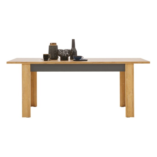 Dining table YORK 160 cm, extendable, grandson oak and graphite with grandson oak fronts Dining table YORK 160 cm, extendable, grandson oak and graphite with grandson oak fronts