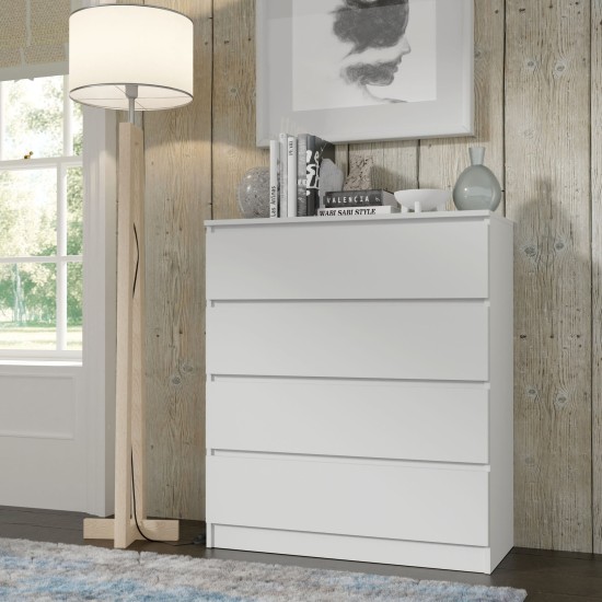 Комод MAJA S4 90 см, 4 ящика, белый матовый Комод MAJA S4 90 см, 4 ящика, белый матовый