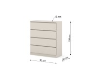 Комод MAJA S4 90 см, 4 ящика, кашемир Комод MAJA S4 90 см, 4 ящика, кашемир
