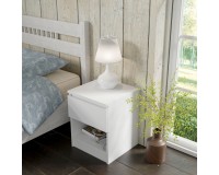 Bedside table MAJA S1 40 cm, white mat