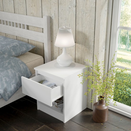 Bedside table MAJA S1 40 cm, white mat