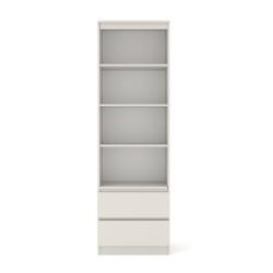Bookcase MAJA 60 cm open, 2 drawers, cashmere