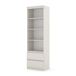 Bookcase MAJA 60 cm open, 2 drawers, cashmere