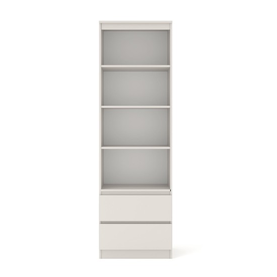 Bookcase MAJA 60 cm open, 2 drawers, cashmere