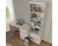Bookcase MAJA 60 cm open, 2 drawers, cashmere