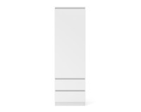 Bookcase MAJA 60 cm with a door, 2 drawers, white mat Bookcase MAJA 60 cm with a door, 2 drawers, white mat